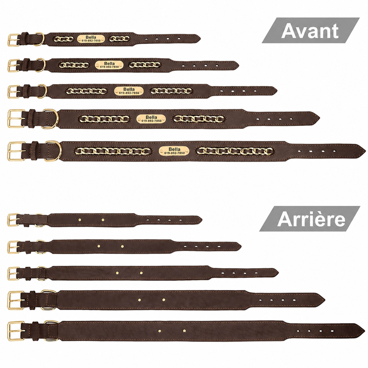 Collier Cuir Chien Personnalisé