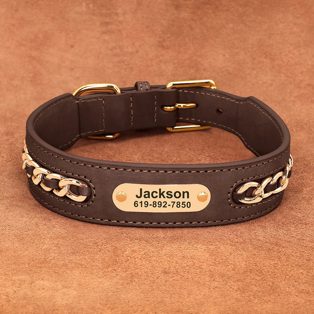 Collier Cuir Chien Personnalisé