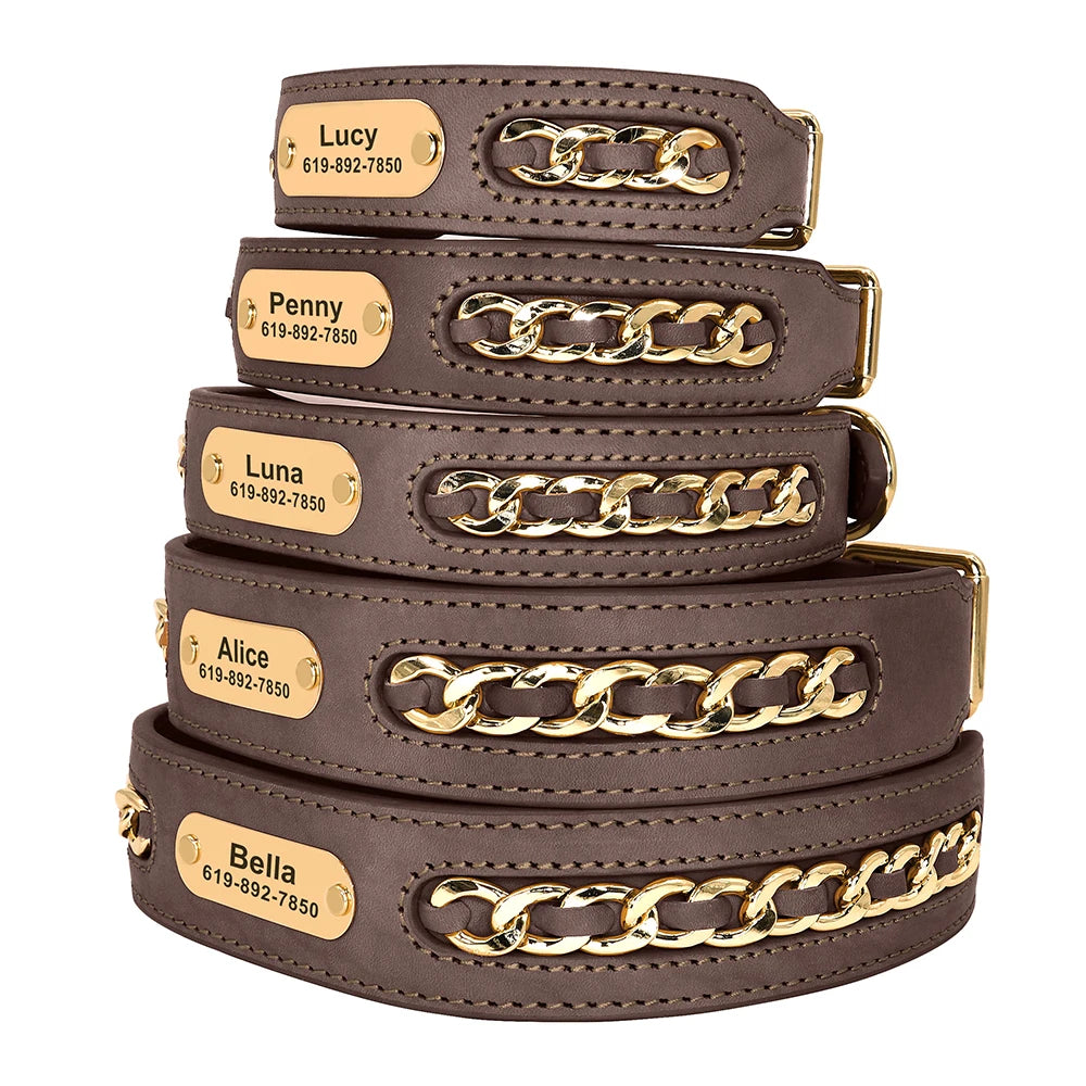 Collier Cuir Chien Personnalisé