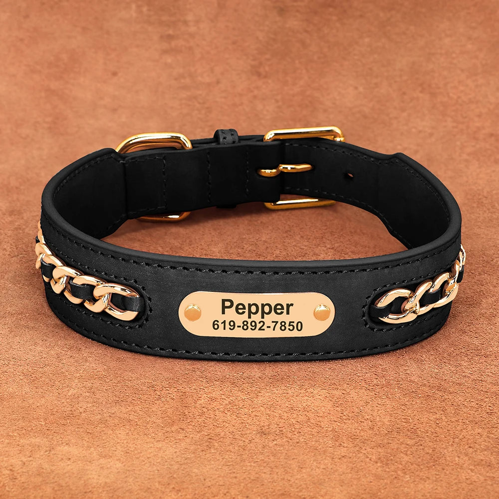 Collier Cuir Chien Personnalisé