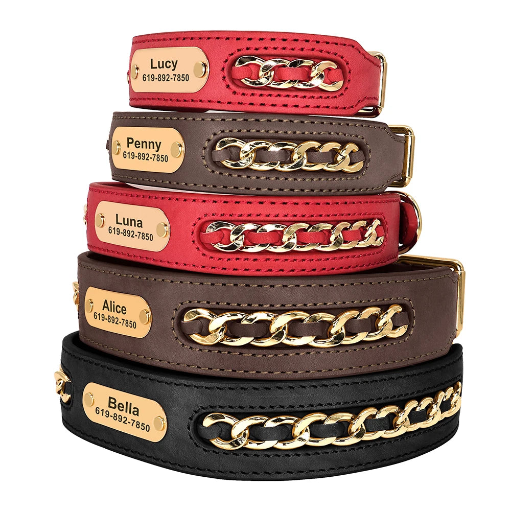 Collier Cuir Chien Personnalisé