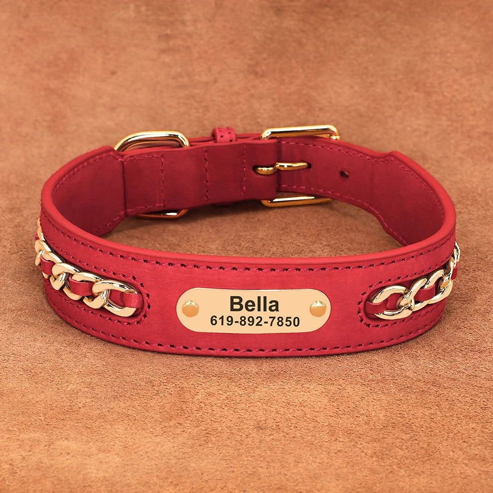 Collier Cuir Chien Personnalisé