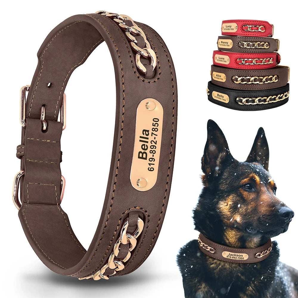 Collier Cuir Chien Personnalisé